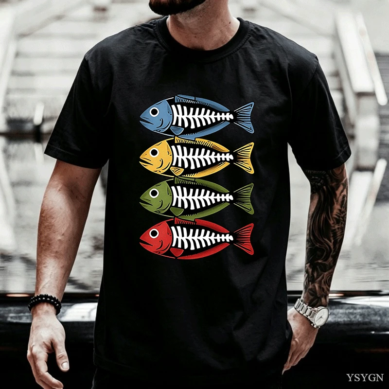 Mens Cotton Tee Retro Color Fi - Street Fashion For Short Guys recension och pris