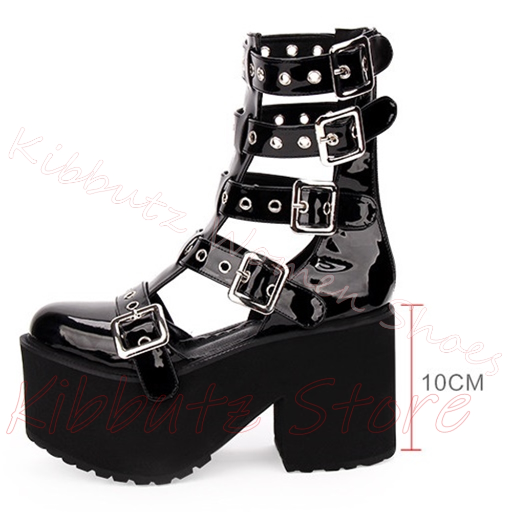 Multi Buckle Cutout Sandals Pl - Street Fashion Y2K recension och pris